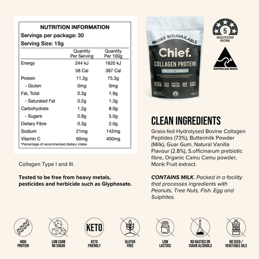 Chief Creamy Vanilla Collagen Protein